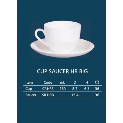 Clay Craft Cup Saucer HR Big 15.4 CM Ceramic 280ml Pack of 12