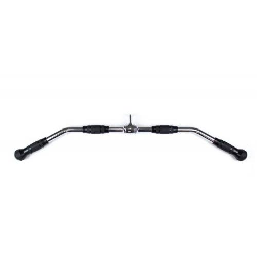 Universal Fitness Fitness JTC LAT Bar 48 Inch Cable Attachment With Rubber Handgrips, Deluxe Heavy Duty Solid Curl Bar Revolving Hanger, Lat Pull Handel