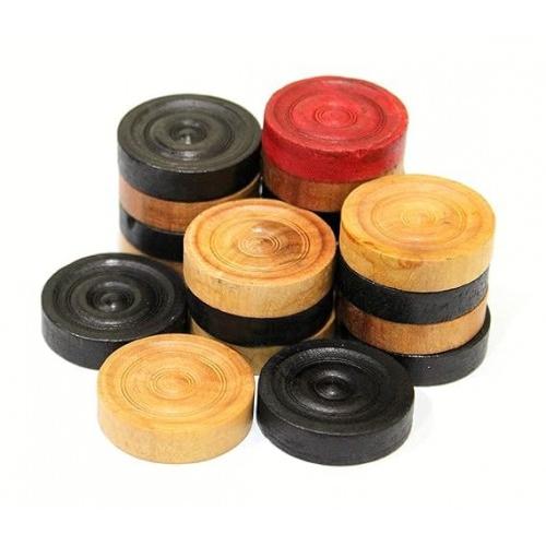 Carrom Coins Set Wooden 9 Black, 9 White And 1 Red Pack of 19