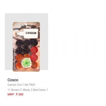 Carrom Coins Set Wooden 9 Black, 9 White And 1 Red Pack of 19