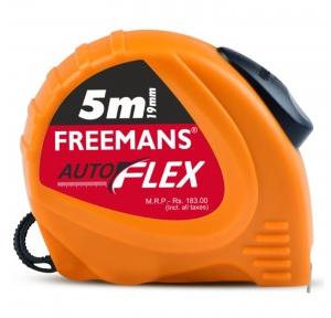 Freemans Autoflex 5M:19MM Steel Inch Pocket Measuring Tape With Unbreakable ABS Case, Auto-Lock Tape Blade