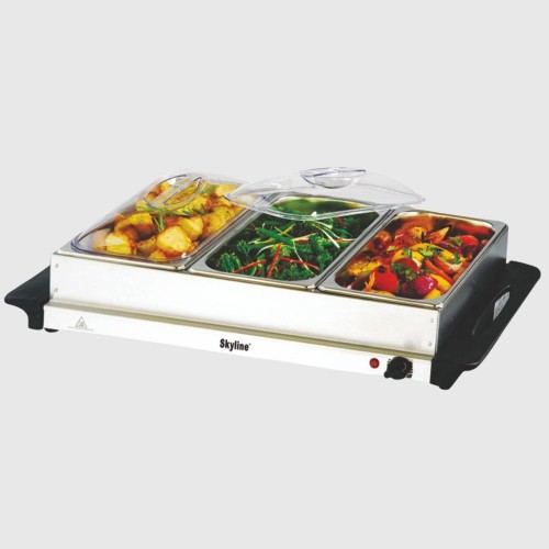Skyline 300W Stainless Steel Electric 2.5 Ltr X 3 Pot Buffet Server VTL-9777