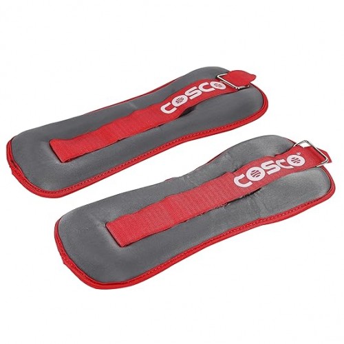 Cosco Ankle Weight 2 Kg Made With Lycra And Iron Stand With Adjustable Velcro Strap 1 Pair