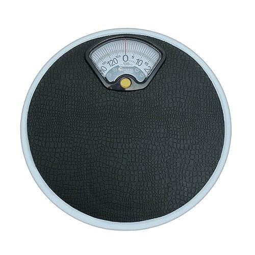 Alis Weight Machine BP-A028 Analog Weight Bathroom Scale With Rotating Dial Display, Reliable Scale Track, Non-Slip & Scratch Resistant Platform, Body Weight Machine Round Shape, 0-130 Kg