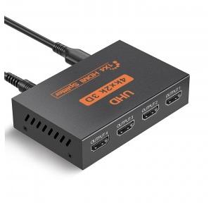 HDMI Splitter 1 in 4 Out 4K Splitter to 4 Monitors Multi HDMI Adapter 9.7x9.4x2.4 cm 130g