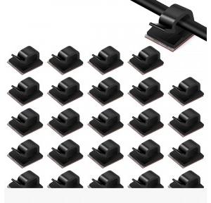 Hasthip Cable Organizer Acrylic Cable Clips Outdoor Light Wire Clips Self Adhesive Cable Tidy Hooks Cord Organiser Holder Pack of 25
