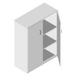Storage Cabinet 1 mm Laminate Front White Laminate 18 mm Commercial Ply 2 Door Wardrobe With Lock and 2 Shelves Size 120x90x40 cm