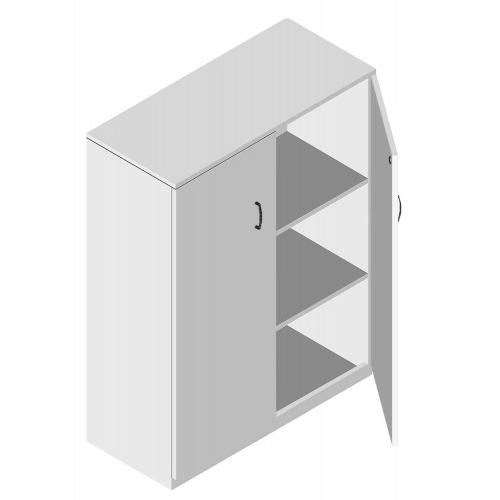 Storage Cabinet 1 mm Laminate Front White Laminate 18 mm Commercial Ply 2 Door Wardrobe With Lock and 2 Shelves Size 120x90x40 cm