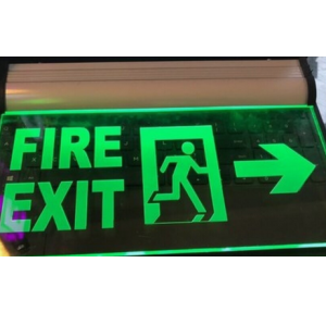 Prolite Fire Exit Signage LED Both Side Writing Visibility From Both Sides 12 X 6 Inch Battery Back Upto 3 Hrs