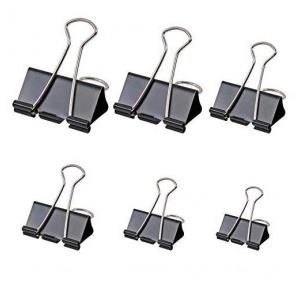Karani Binder Clips 0019 Black Foldback 19mm Pack of 12