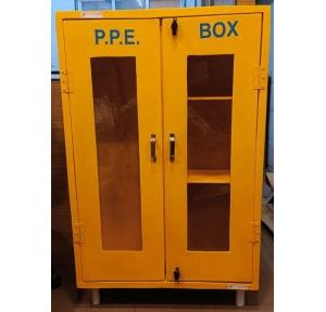 PPE Cabinet MS Fireman Hose Dimensions H1200xW900xD450 MM Powder Coated Yellow Color Two Shelves