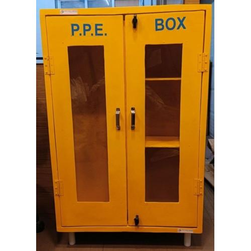 PPE Cabinet MS Fireman Hose Dimensions H1200xW900xD450 MM Powder Coated Yellow Color Two Shelves