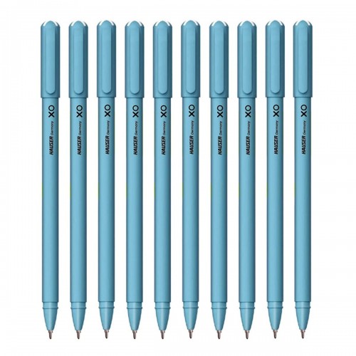 Hauser Ball Pen Pack XO Tip Size 0.6 mm Ink Set of 10 Blue