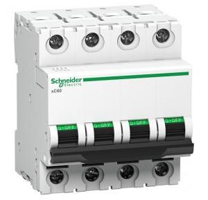 Schneider MCB A9N4P25CGN XC60 25A 4P C-Curve AC
