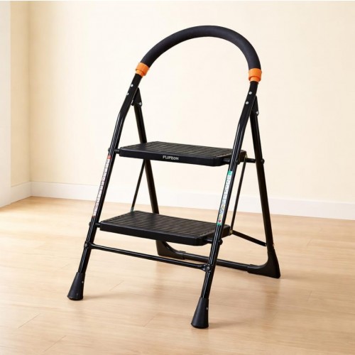 Ladder Foldable Step With Ant Skid Black Single Sided 3 Feet 2 Steps