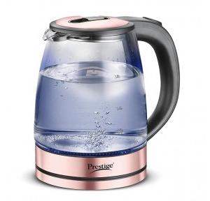 Prestige Electric Kettle PKGB 1.8 Glass LED Power Indicator 1.8 Ltr Automatic Power Cut Off 360 Degree Swivel 1350W Transparent L17.5xW23xH19 CM 1.58 Kg