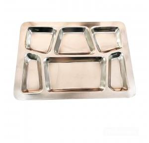 Plate 6 Compartment 700gm Stainless Steel 42x32 cm
