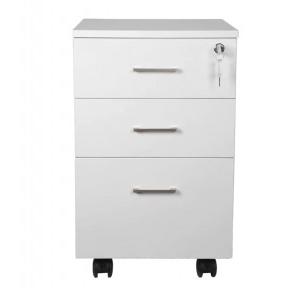 Storage Pedestal With Three Drawers Wooden Size D45xW45xH60 cm With Movable Wheel