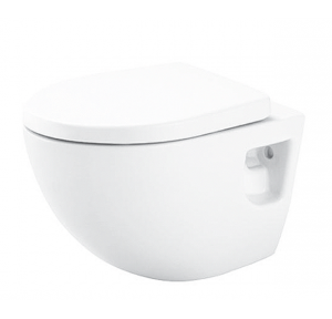 Toto WC Wall Hung Toilet CW580M#NW1 354W X 520D X 348H mm REI Series Complete Set (Seat Cover Slip In Connector Tube Connector Fischer Bolt)