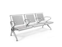 Three Seater Waiting Chair SS304 Thickness Seats 1mm and Legs 1.2mm 4 Arm Rest MS Power Coated Beam L1750mm H790mm D690mm Glossy Finish