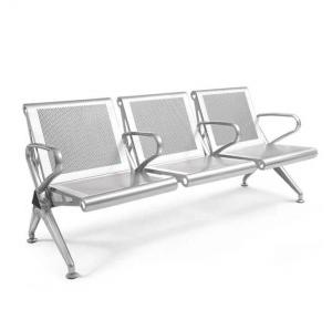 Three Seater Waiting Chair SS304 Thickness Seats 1mm and Legs 1.2mm 4 Arm Rest MS Power Coated Beam L1750mm H790mm D690mm Glossy Finish