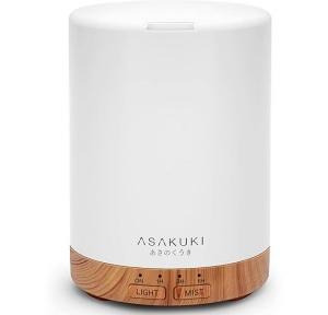 Asakuki Essential Oil Diffuser 300ml Polypropylene Quiet 5 in 1 Premium Humidifier Natural Home Fragrance Aroma Diffuser With 7 LED Color Changing Light And Auto Off Safety Switch Black