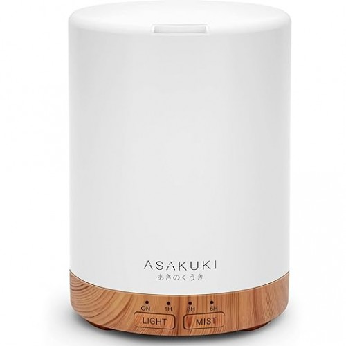 Asakuki Essential Oil Diffuser 300ml Polypropylene Quiet 5 in 1 Premium Humidifier Natural Home Fragrance Aroma Diffuser With 7 LED Color Changing Light And Auto Off Safety Switch Black