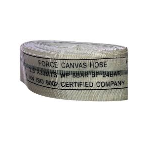 Hose Pipe Force Canvas WP 8 Bar BP 24 Bar 100mm 30 mtr Roll