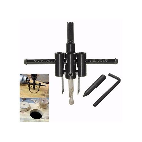 Circle Hole Saw Drill Bit Cutter Kit Adjustable 30mm-120mm