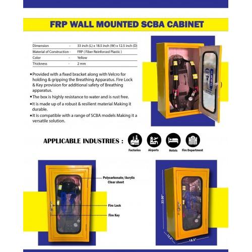 RESQ Cabinet Box FRP Wall Mounted SCBA L33xW18.5xH12.5 inch Thickness 2 mm