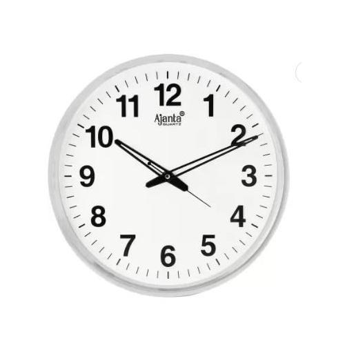 Ajanta Wall Clock 397 Abstract Quartz Analog Size 32x32x3.5 cm White Pack of 2