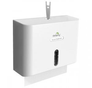 Dolphy Hand Towel Paper Dispenser DPDR0006 Multifold Mini White Wall Mount Plastic 27.5L x 20.5W cm 0.7kg