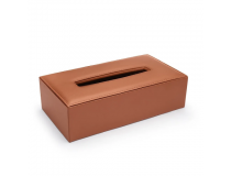 Tissue Box Cover With Flap PU Leather Rectangular 8.5x4.6x2.3 inch Light Brown