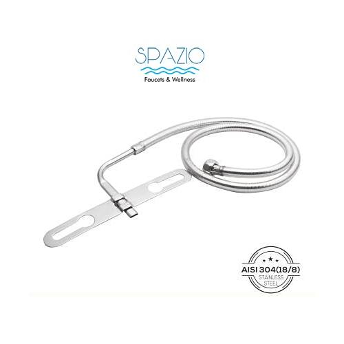 Spazio Multi Type Jet Spray/Toilet Jet/Toilet Bidet Hands-Free Spray 304 Grade Stainless Steel With 1.5 Meter Heavy PVC Hose Chrome