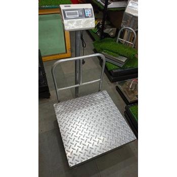 Bajaj Plus Weighing Scale Accuracy 100gm Load Cell SS Battery Backup Upto 100 Hours Rugged Mild Steel Platform Bright LED Display Size 600x600 mm Capacity 1000kg