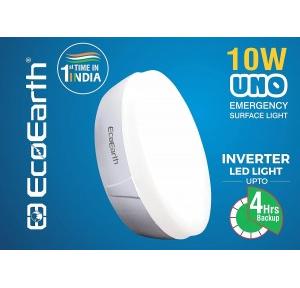 EcoEarth LED Surface Downlight Uno Rechargeable Emergency Inverter 6500K 10w Cool Day