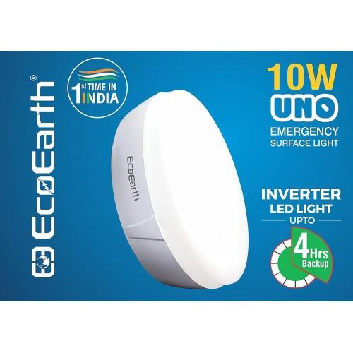 EcoEarth LED Surface Downlight Uno Rechargeable Emergency Inverter 6500K 10w Cool Day