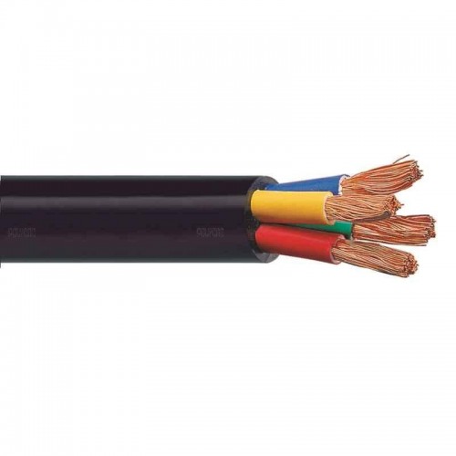 FR PVC Insulated Industrial Flexible Cable 25 Sqmm 4 Core Black 1 mtr