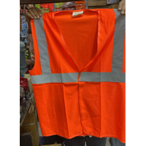 Safety Jacket Polyester Hi Visibility 220 GSM With 2 inch Reflective Single Strip Colour Orange