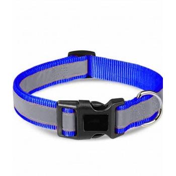 Pawxie Dog Collar Reflective Comfortable Adjustable Size For 24-35 kg Blue Large