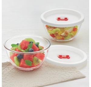 Borosil Bowl With White Lid Glass 500ml