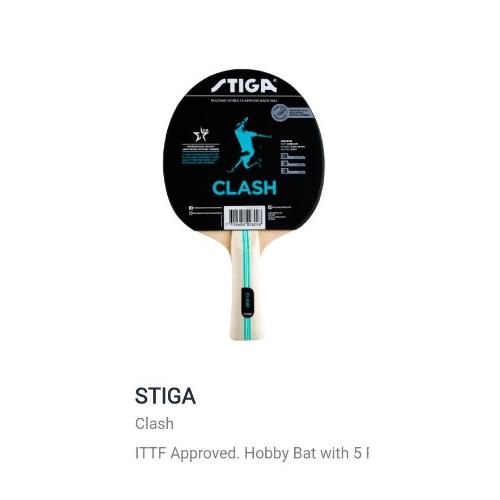 Stiga TT Racket Clash Rubber Thickness 1.6mm