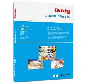 Oddy Self Adhesive Paper Label Stickers A4 for Laser And Inkjet Printers Pack of 100 Sheets