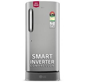 LG Refrigerator GLD2256ZAPZ 210 Ltr 5 Star Smart Inverter Direct Cool Single Door Shiny Steel Fit Max Chiller Tray Base Stand With Drawer