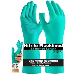 Nitrile Rubber Gloves 13 Inch Long For Chemical Use