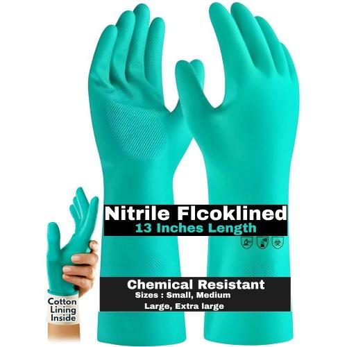 Nitrile Rubber Gloves 13 Inch Long For Chemical Use