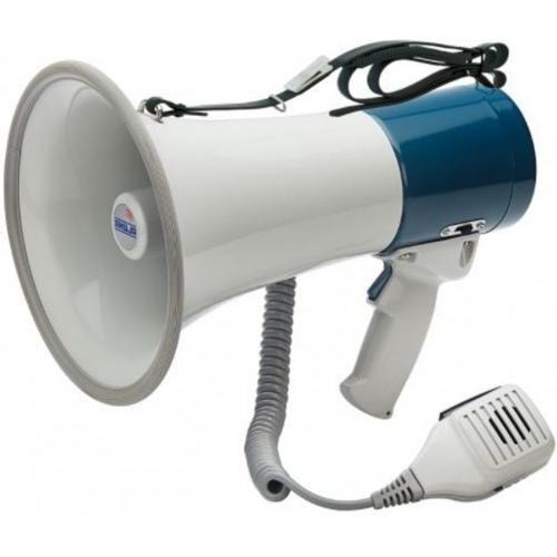 Ahuja PA Megaphone AM-30SS  30w Shoulder Sling and Hand Grip Type Three Level of Siren ABS Body With Rechargeable Battery Adapter Voice Range Approx 400m 2.20 kg