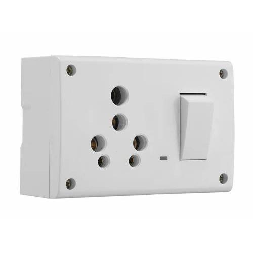 Honewell Surface Box  PVC 3 Module With Plate Inbuilt 6/16 Amp Socket With 16A Switch
