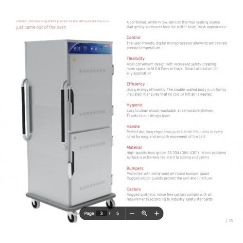 Cornell Heated Banquet Cart HBC17M 18 GN Tray Capacity Temperature Range 30C–90C Fully Insulated Food Holding Cabinet with Lock And Castor Wheels Stainless Steel