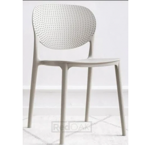 Cafe Chair N-1079 Frame Single Mounted High Quality Polypropylene Seat and Back Single Moulded Stackable Backrest W17xH12 inch Seat W15xD16 inch Total Height 17 inch White